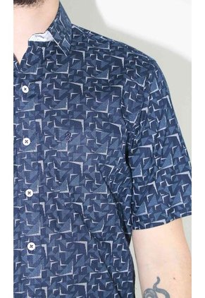 Camisa Para Hombre Manga Corta Azul Marca L&H