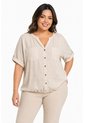 Blusa Para Mujer. Manga Corta Beige Marca L&H Ref. 1F612252 de L&H