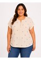 Blusa Para Mujer. Manga Corta Beige Marca L&H Ref. 1F612249 de L&H