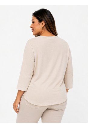 Blusa Para Mujer. Manga 3/4 Beige Marca L&H Ref. 1F612253