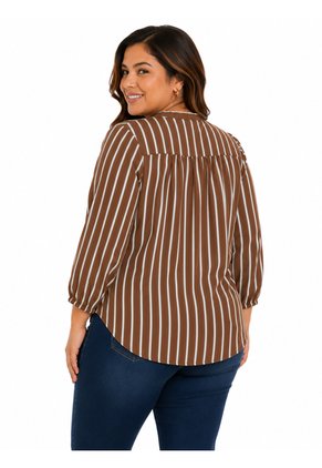 Blusa Para Mujer. Manga 3/4 Cafe Marca L&H Ref. 1F612248