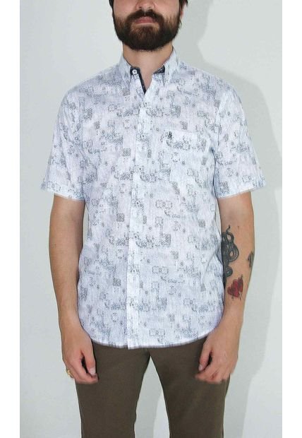 Camisa Para Hombre Manga Corta Blanco Marca L&H