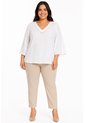 Blusa Para Mujer. Manga 3/4 Blanco Marca L&H Ref. 1F612253 de L&H