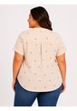 Blusa Para Mujer. Manga Corta Beige Marca L&H Ref. 1F612249 de L&H