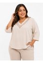 Blusa Para Mujer. Manga 3/4 Beige Marca L&H Ref. 1F612253 de L&H
