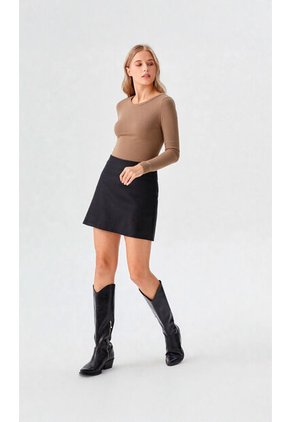 Camiseta Para Mujer Manga Larga Cafe Marca L&H Ref. 1F409527