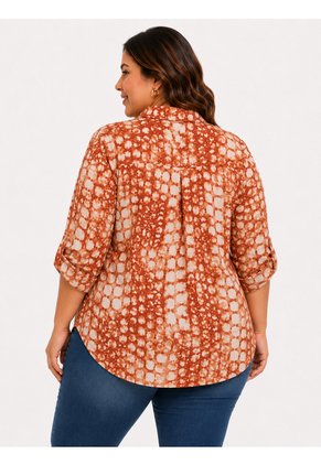 Blusa Para Mujer. Manga 3/4 Terracota Marca L&H Ref. 1F612250