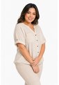 Blusa Para Mujer. Manga Corta Beige Marca L&H Ref. 1F612252 de L&H