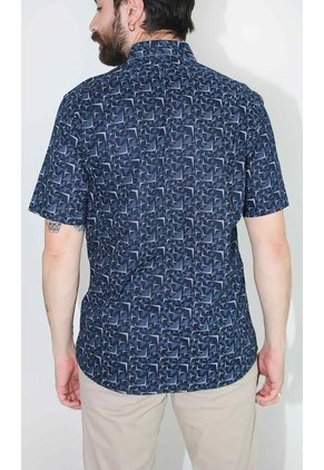 Camisa Para Hombre Manga Corta Azul Marca L&H