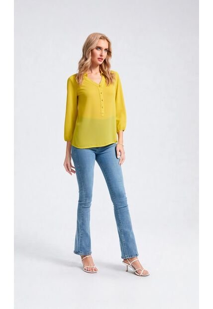 Blusa Para Mujer Manga 3/4 Verde Marca L&H Ref. 1F412457