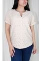 Camiseta Para Mujer Manga Corta Beige Marca L&H de L&H