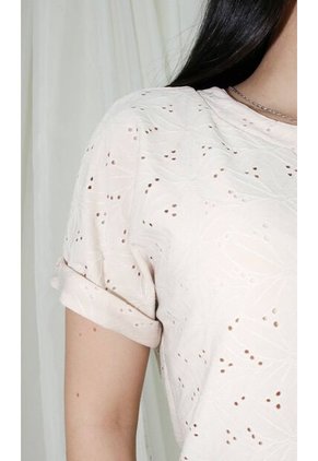 Camiseta Para Mujer Manga Corta Beige Marca L&H