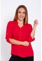 Blusa Para Mujer Manga Larga Rojo Marca L&H de L&H