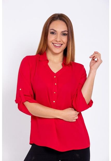 Blusa Para Mujer Manga Larga Rojo Marca L&H