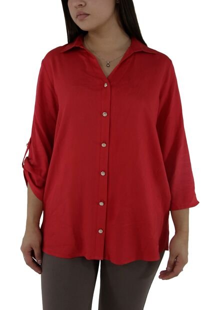 Blusa Para Mujer Manga 3/4 Rojo Marca L&H