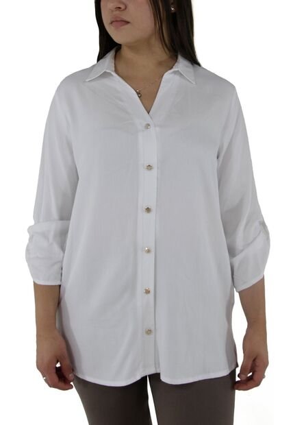 Blusa Para Mujer Manga 3/4 Blanco Marca L&H