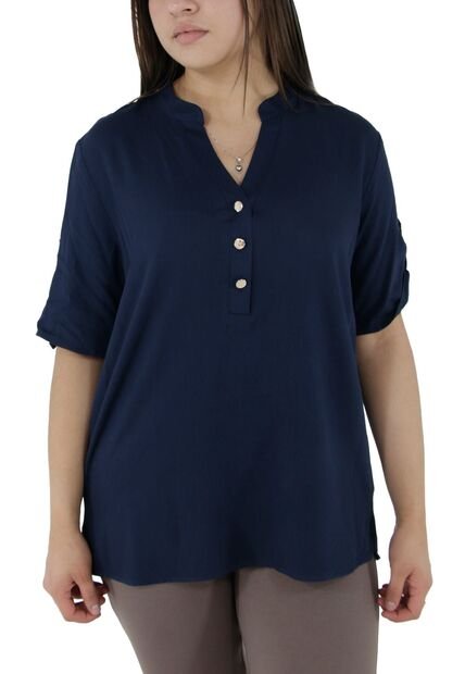 Blusa Para Mujer Manga Corta Azul Marca L&H