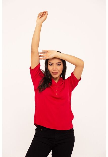 Blusa Para Mujer Manga Corta Rojo Marca LYH