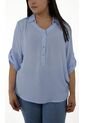 Blusa Para Mujer Manga 3/4 Azul Marca L&H de L&H