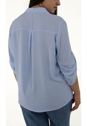 Blusa Para Mujer Manga 3/4 Azul Marca L&H