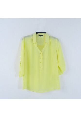 Blusa Para Mujer Manga 3/4 Amarillo Marca L&H L&H