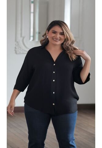 Blusa Para Mujer. Manga 3/4 Negro Marca L&H L&H