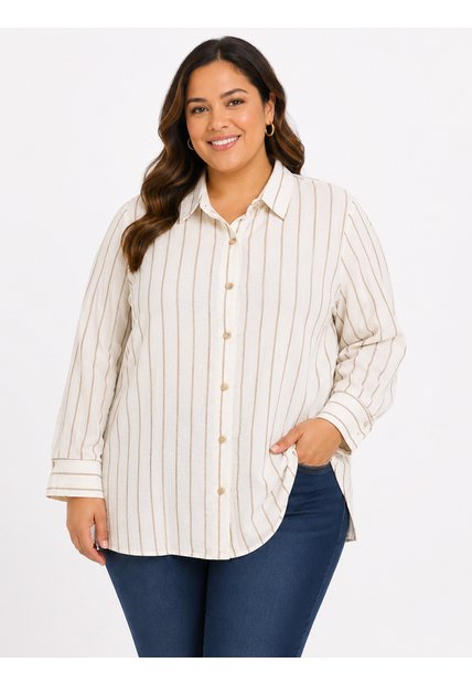 Blusa Para Mujer. Manga 3/4 Crudo Marca L&H Ref. 1F612241