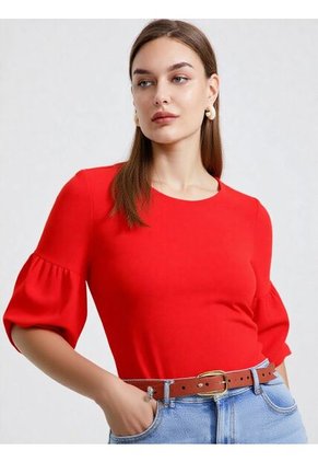 Blusa Para Mujer Manga 3/4 Rojo Marca L&H Ref. 1F412677