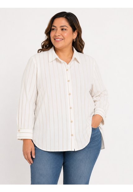 Blusa Para Mujer. Manga 3/4 Taupe Marca L&H Ref. 1F612241