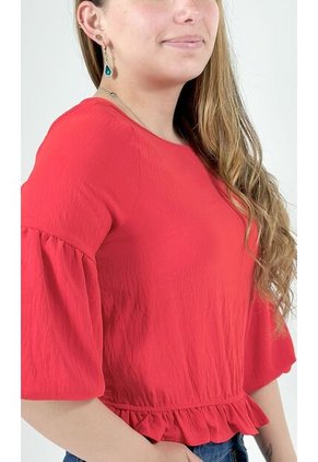 Blusa Para Mujer Manga 3/4 Rojo Marca L&H Ref. 1F412677