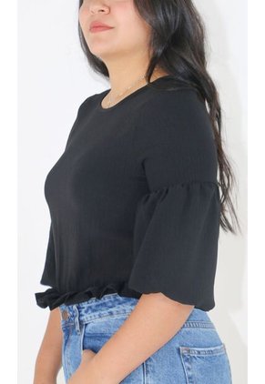 Blusa Para Mujer Manga 3/4 Negro Marca L&H Ref. 1F412677