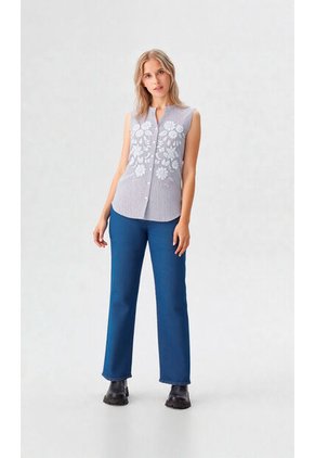 Blusa Para Mujer Manga Sisa Azul Marca L&H Ref. 1F412669