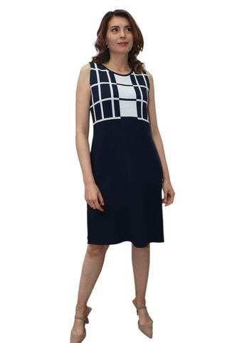 Vestido Para Mujer Manga Sisa Azul Marca L&H L&H