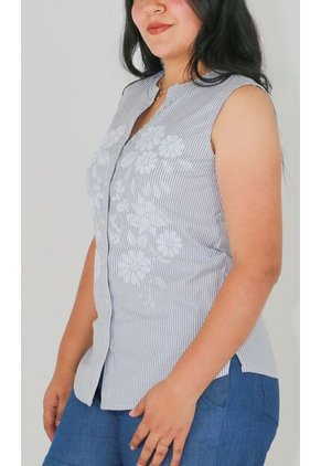 Blusa Para Mujer Manga Sisa Azul Marca L&H Ref. 1F412669