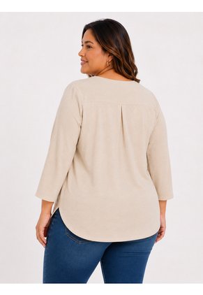 Blusa Para Mujer. Manga 3/4 Beige Marca L&H Ref. 1F612237