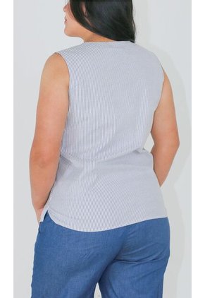 Blusa Para Mujer Manga Sisa Azul Marca L&H Ref. 1F412669