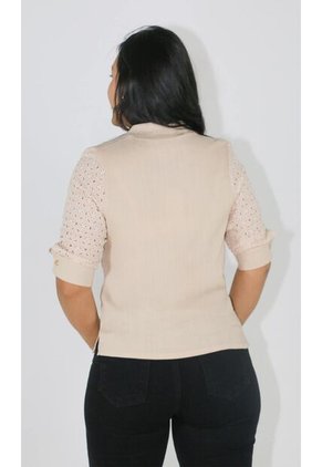 Blusa Para Mujer Manga 3/4 Beige Marca L&H Ref. 8E412040