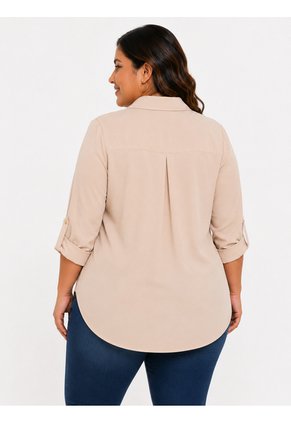 Blusa Para Mujer. Manga 3/4 Beige Marca L&H Ref. 1F612172