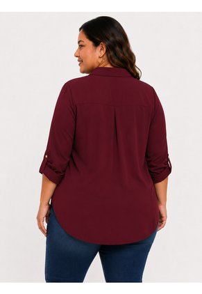 Blusa Para Mujer. Manga 3/4 Vino Marca L&H Ref. 1F612172