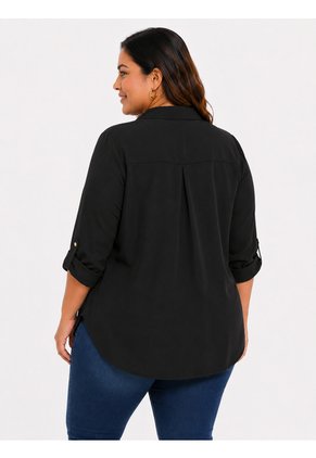 Blusa Para Mujer. Manga 3/4 Negro Marca L&H Ref. 1F612172
