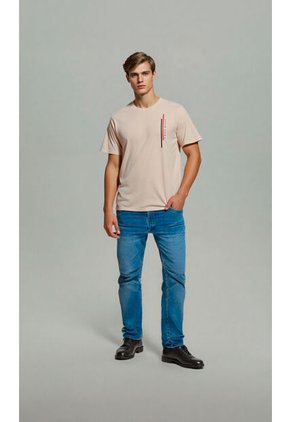 T-Shirt Para Hombre Manga Corta Beige Marca L&H