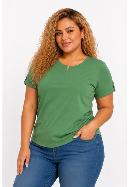 Camiseta Para Mujer. Manga 3/4 Verde Marca L&H Ref. 1F609196