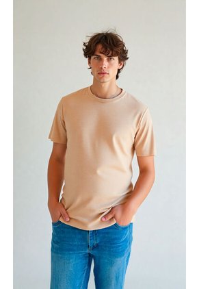 T-Shirt Para Hombre Beige Marca L&H