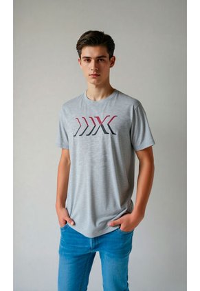 T-Shirt Para Hombre Manga Corta Gris Claro Marca L&H