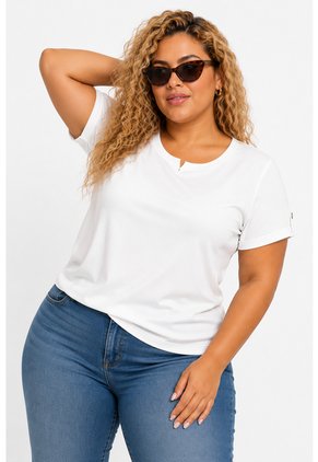 Camiseta Para Mujer. Manga 3/4 Blanco Marca L&H Ref. 1F609196