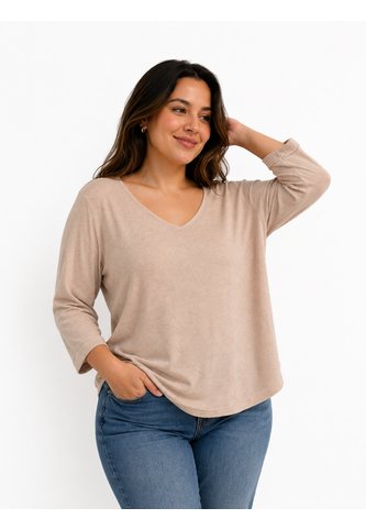 Camiseta Para Mujer. Manga 3/4 Beige Marca L&H Ref. 1F609195 L&H