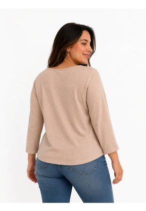Camiseta Para Mujer. Manga 3/4 Beige Marca L&H Ref. 1F609195