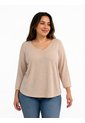 Camiseta Para Mujer. Manga 3/4 Beige Marca L&H Ref. 1F609195 de L&H
