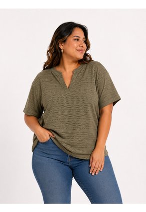 Camiseta Para Mujer. Manga Corta Verde Marca L&H Ref. 1F609193