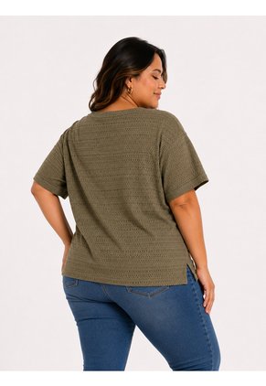 Camiseta Para Mujer. Manga Corta Verde Marca L&H Ref. 1F609193
